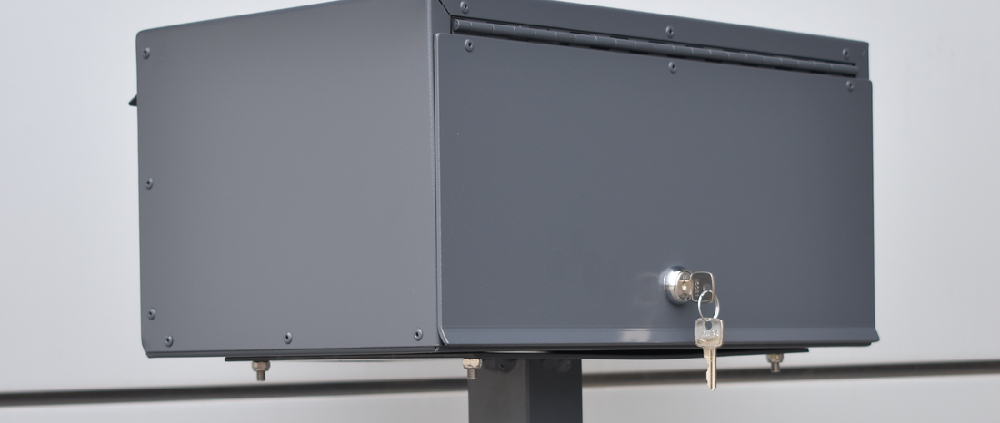 black vandal resist freestanding letterbox
