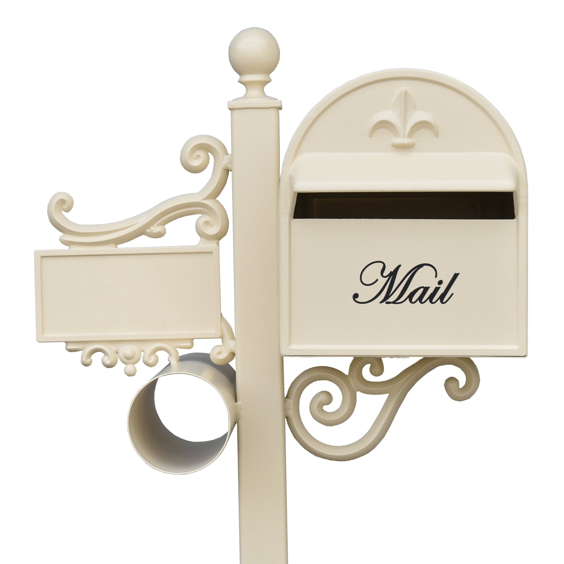 grange side mount post freestanding letterbox classic cream