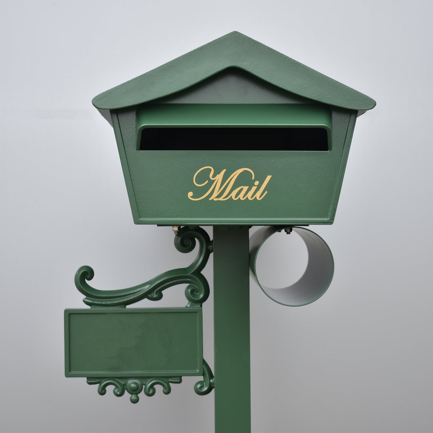 kooyonga top mounted freestanding post letterbox cottage green no numbers