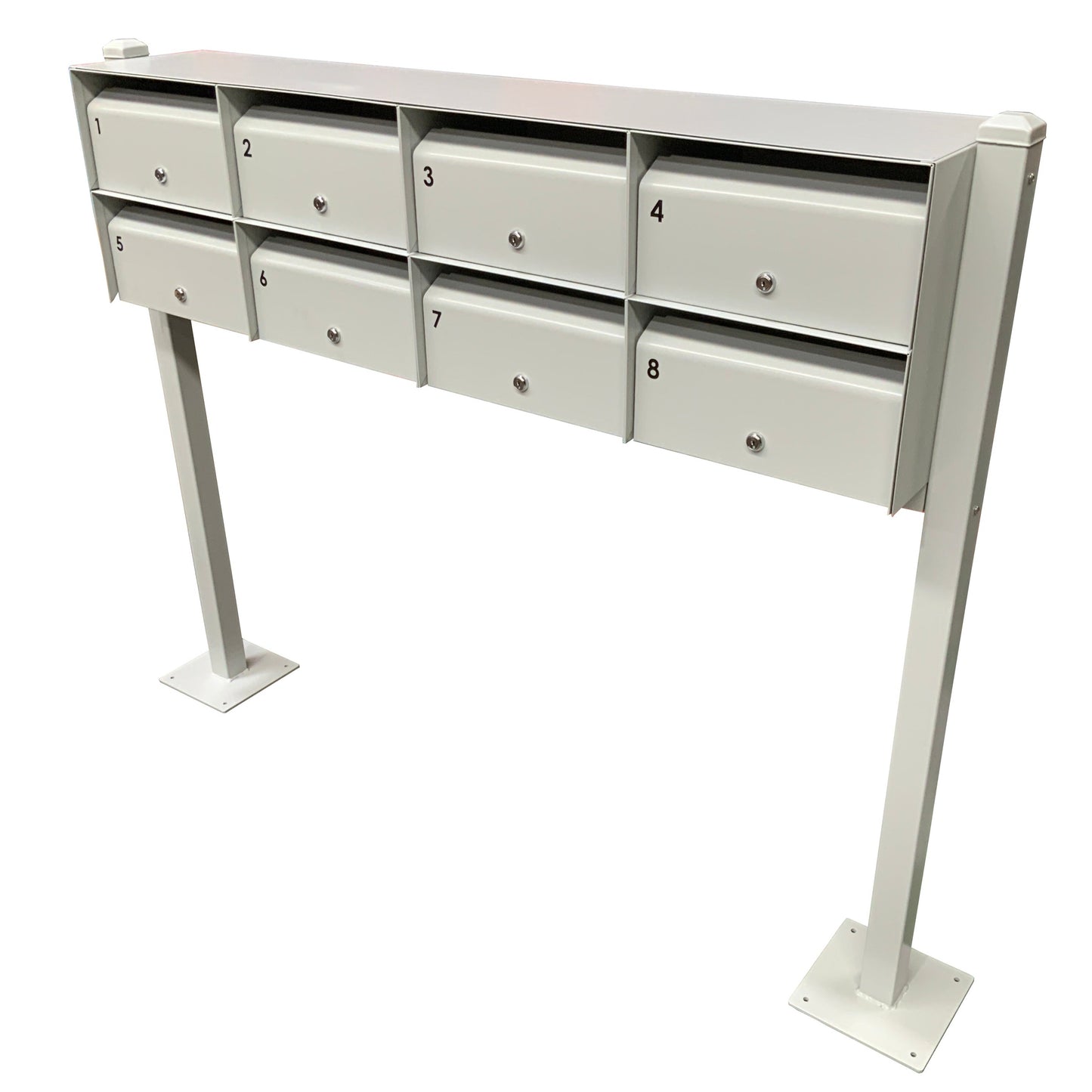 multibank front opening post mounted letterbox