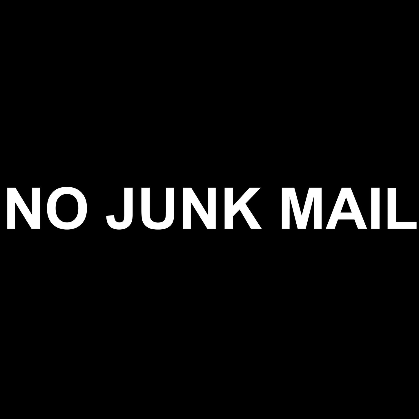 NO JUNK MAIL letterbox label