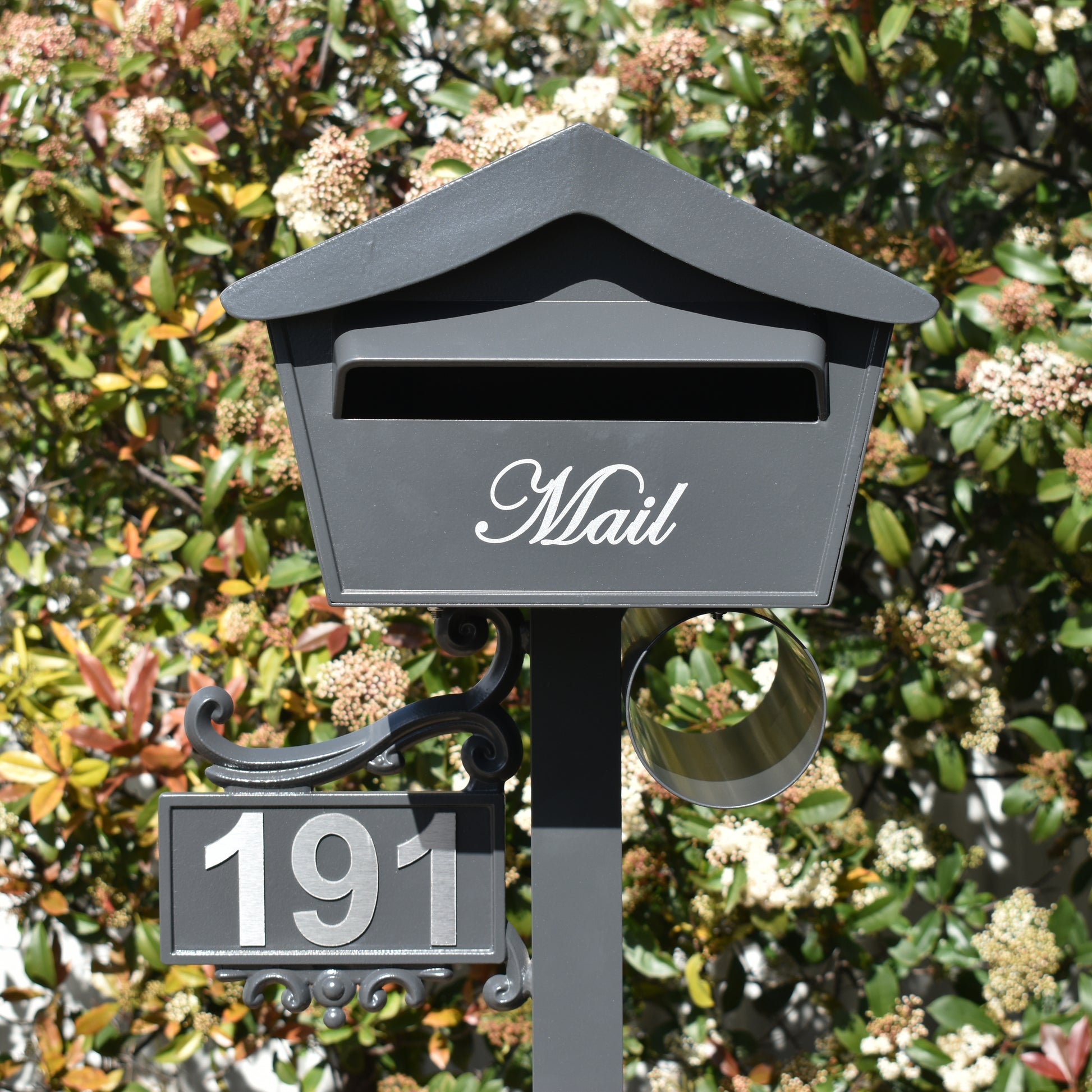 kooyonga free standing post mounted letterbox monument stainless steel nubmers 191