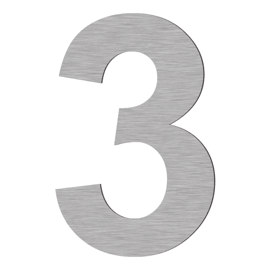 stainless steel letterbox number 3