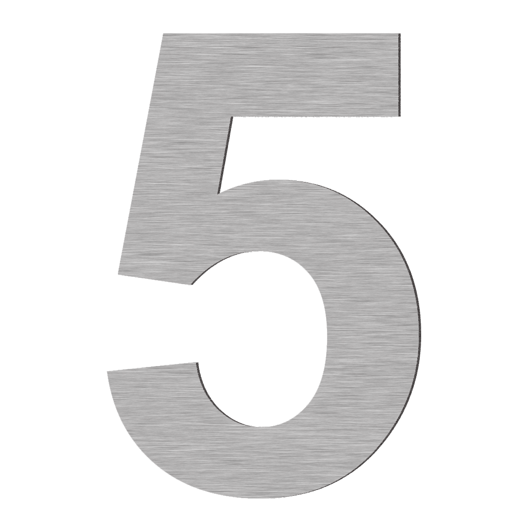 stainless steel letterbox number 5