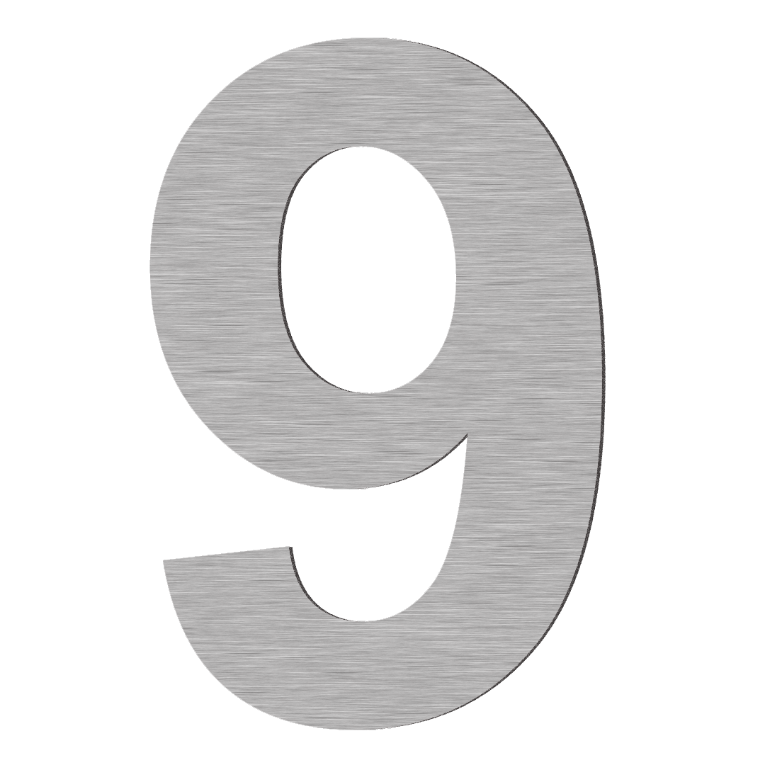 stainless steel letterbox number 9