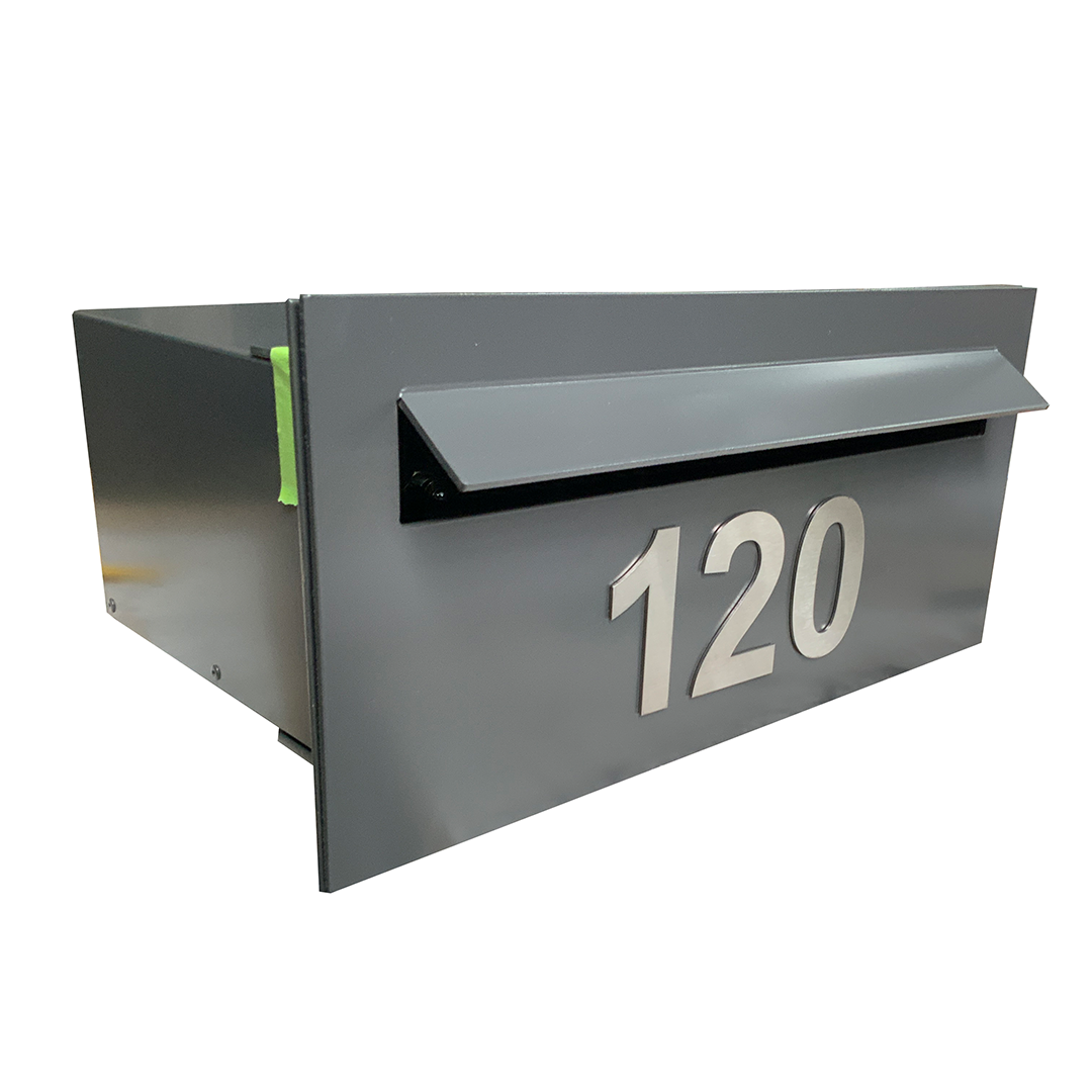 superior built in letterbox monument stainless steel nubmers 120