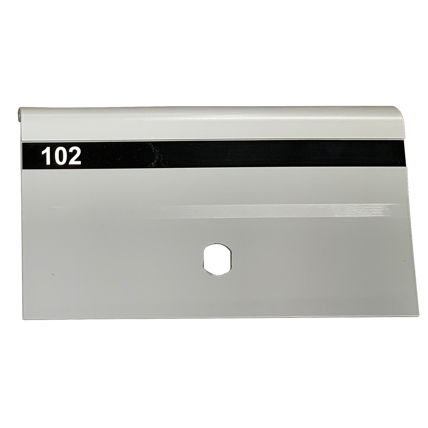 multibank door with vinyl letterbox number strip 102