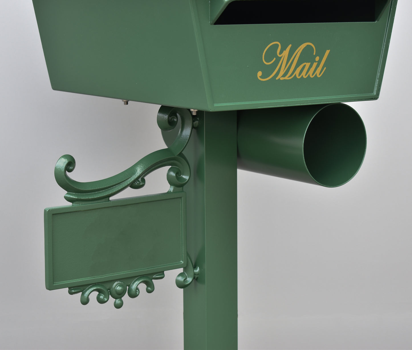 kooyonga top mounted freestanding post letterbox cottage green no numbers