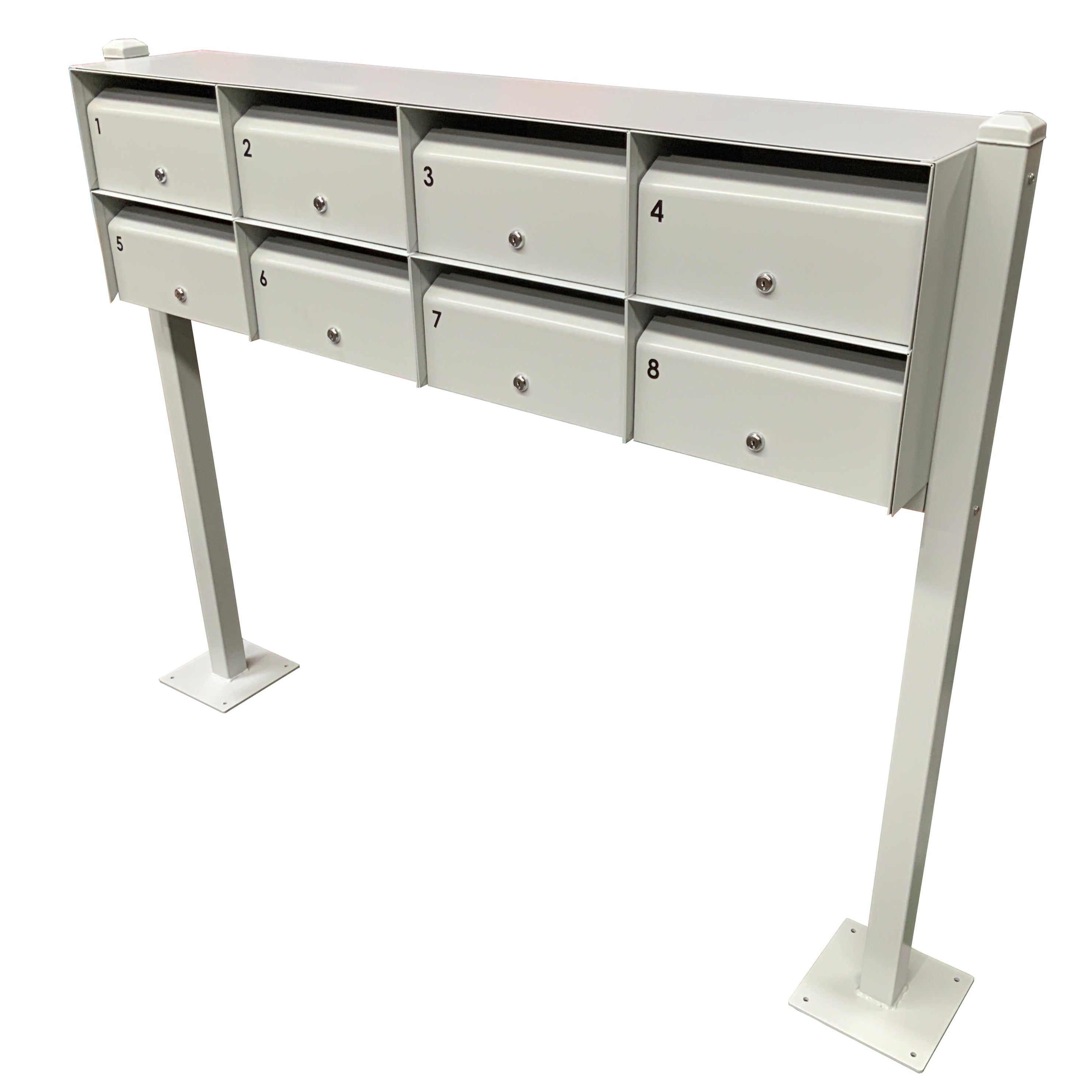 multibank front opening post mounted letterbox