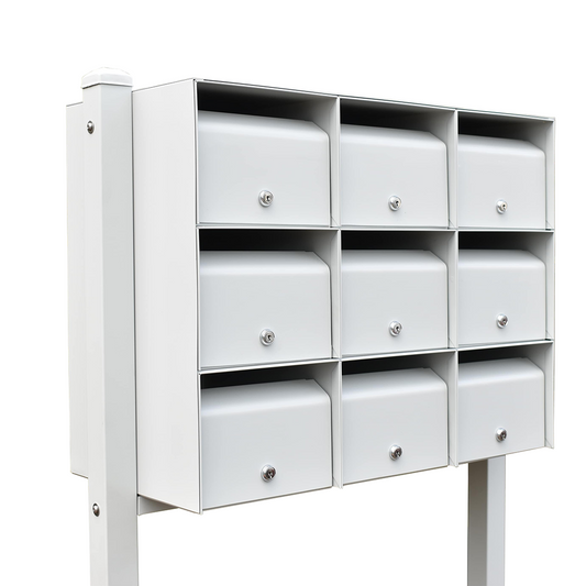 multibank front opening post mounted letterbox