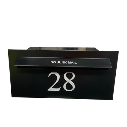 superior letterbox black with bolt on silver number