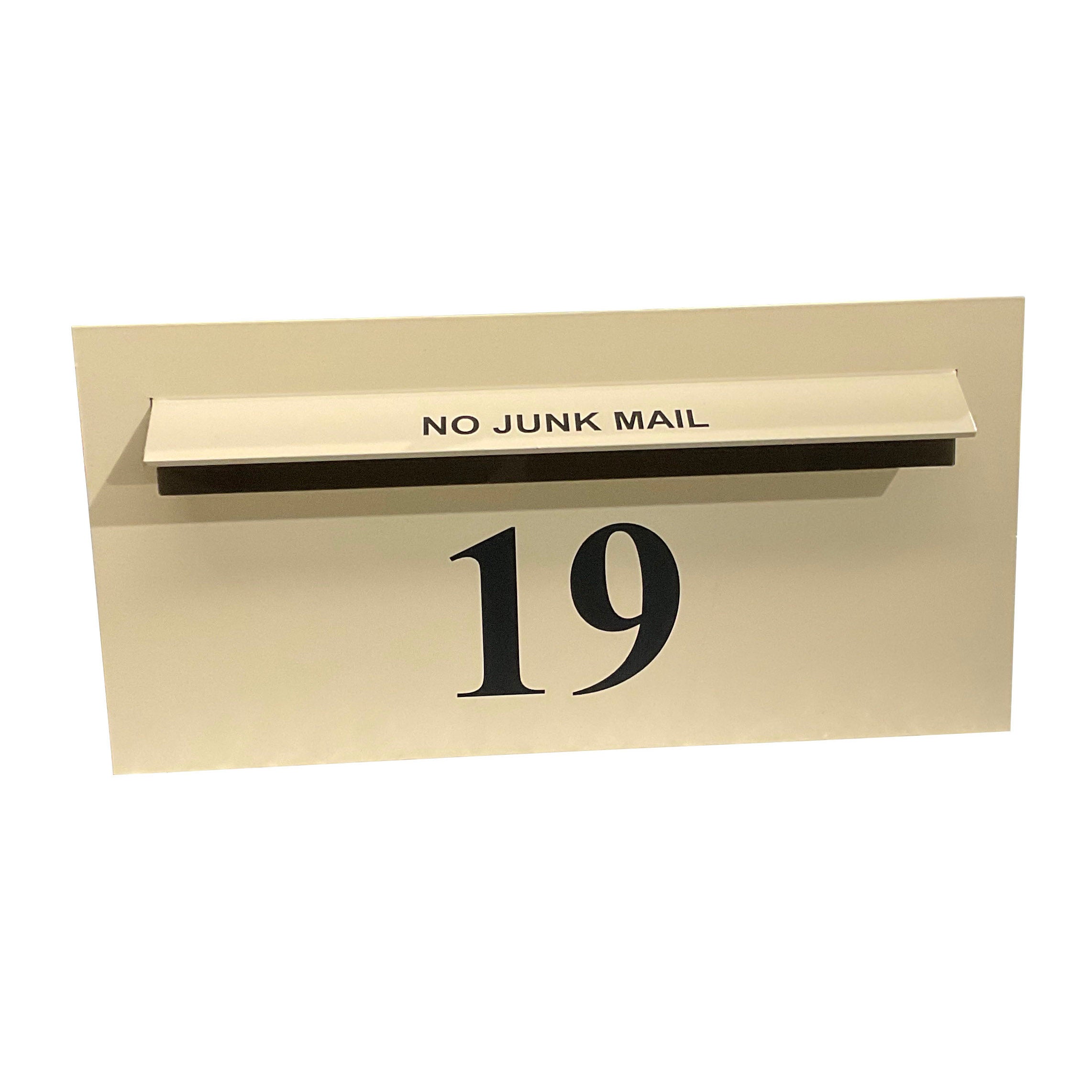superior fence letterbox classic cream black number 19