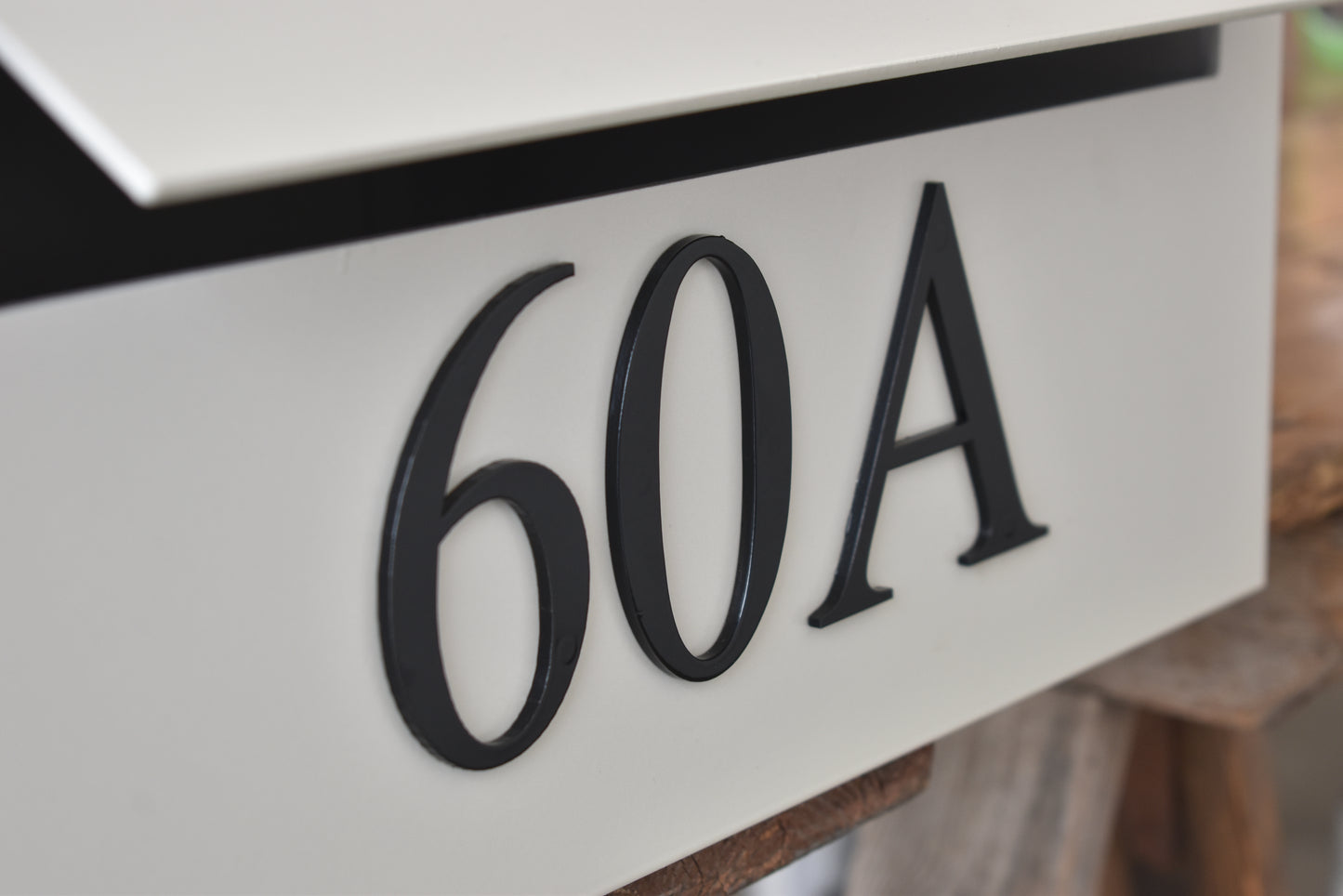 bolt on black letterbox numbers 60A