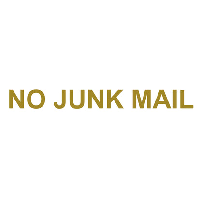 gold vinyl no junk mail letterbox sticker